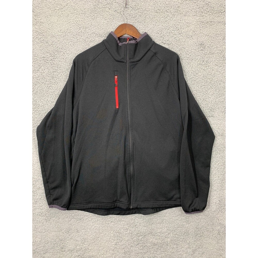PEBBLE BEACH Large (L) Full Zip Black Red Golf Activewear Jacket Chest Pocket